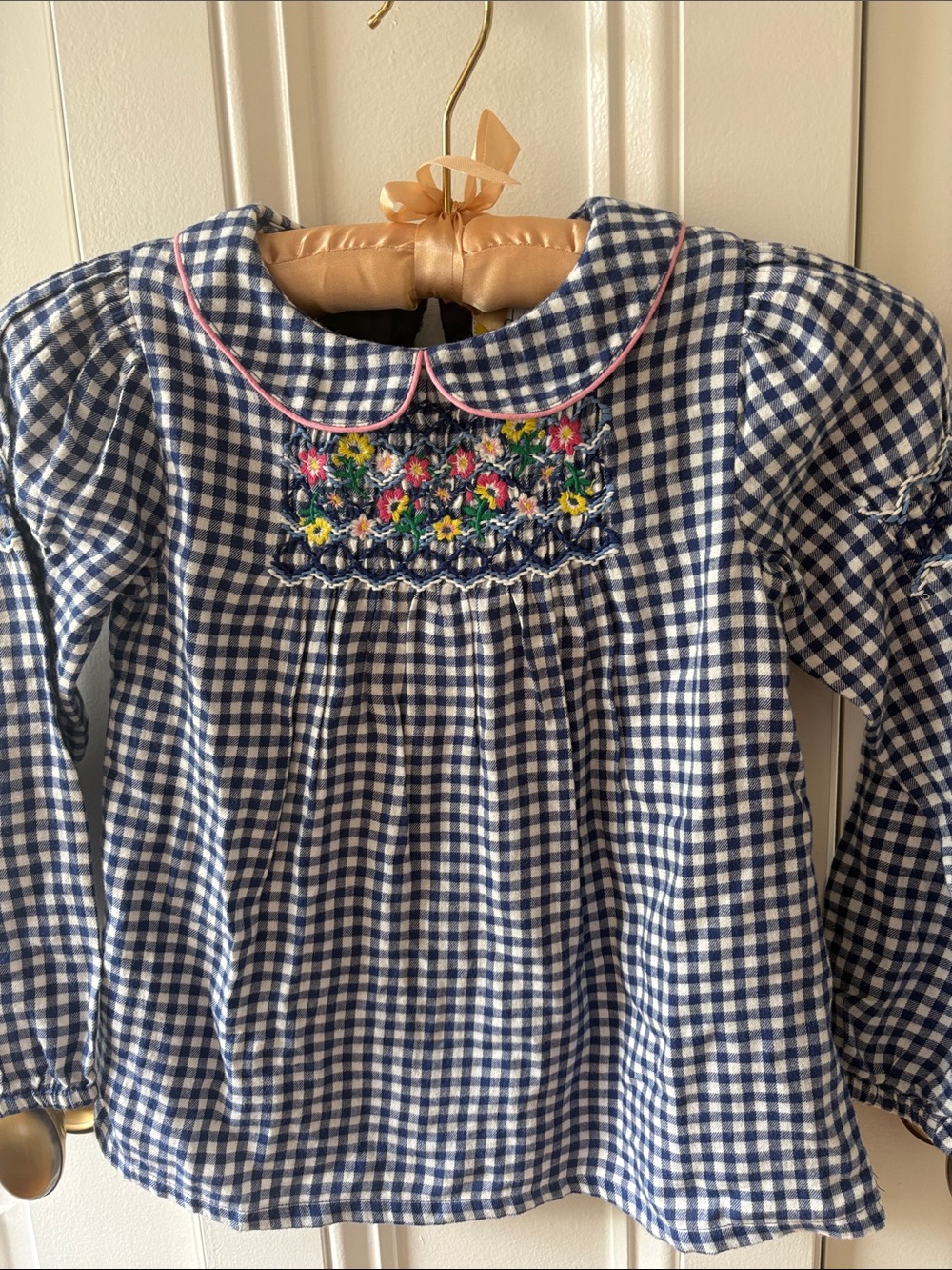 Mini Biden Riviera Blue Gingham top